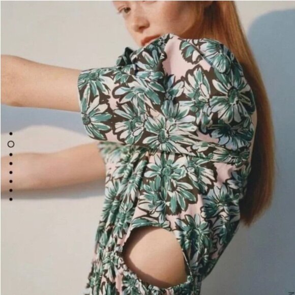 ZARA PRINTED POPLIN DRESS Size S NEW WITH TAG! - Picture 11 of 16